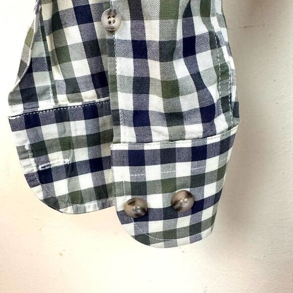 Barbour VTG Made in France Green Gingham Button Shirt Men’s XL Read - Picture 8 of 9